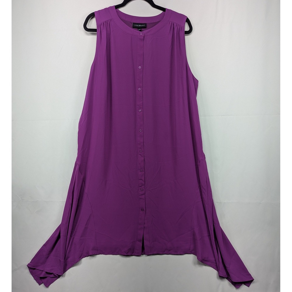 Lane Bryant Purple Sleeveless Button Down‎ Tunic Top Plus Size 18/20